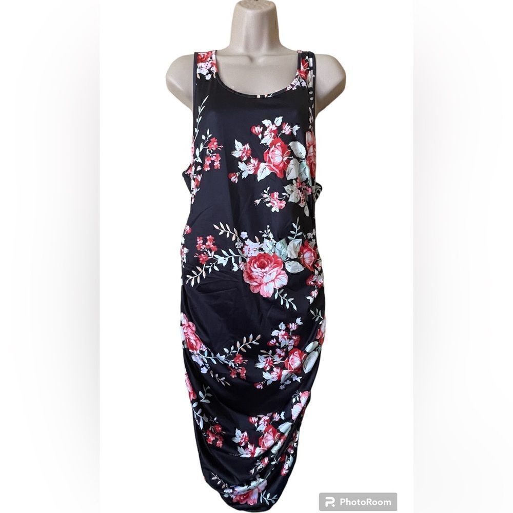 Zeagoo Ruched Bodycon floral Dress